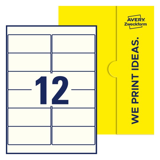 12 stk. etiketter per ark - Firkantede etiketter, 99,1 x 42,3 mm