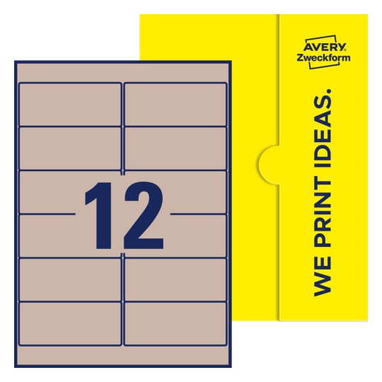 12 stk. etiketter per ark - Firkantede etiketter, 99,1 x 42,3 mm