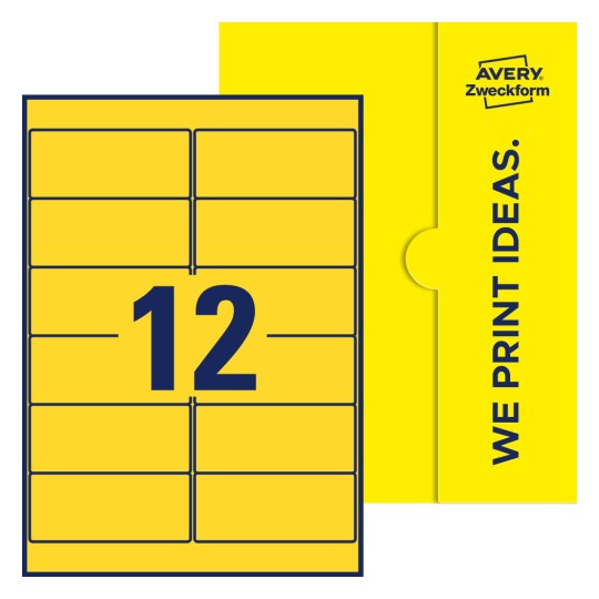 12 stk. etiketter per ark - Firkantede etiketter, 99,1 x 42,3 mm