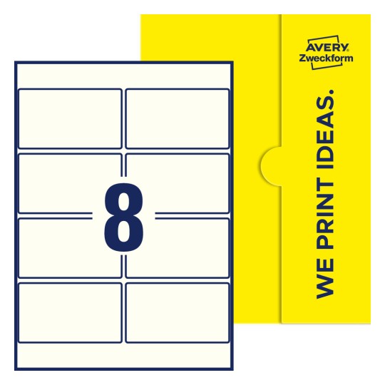 18 stk. etiketter per ark - Firkantede etiketter, 99,1 x 57 mm