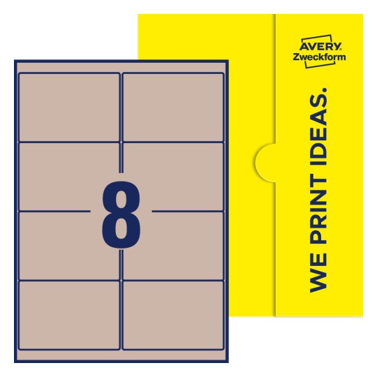 8 stk. etiketter per ark - Firkantede etiketter, 99,1 x 67,7 mm
