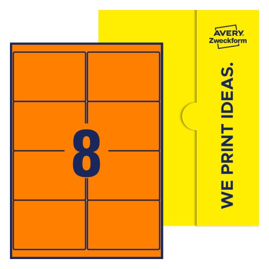 8 stk. etiketter per ark - Firkantede etiketter, 99,1 x 67,7 mm