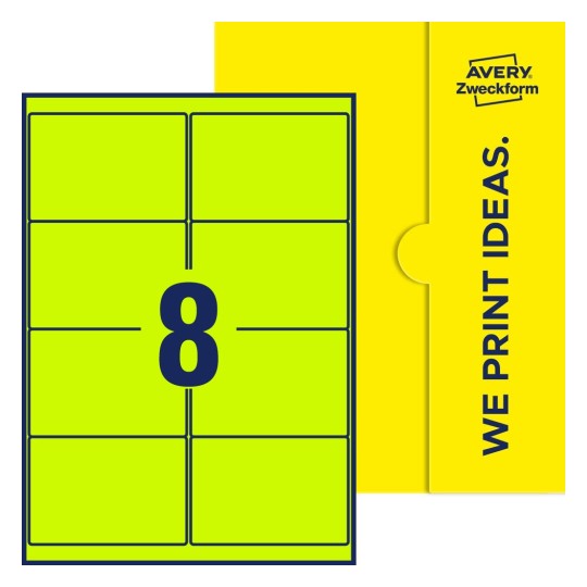 8 stk. etiketter per ark - Firkantede etiketter, 99,1 x 67,7 mm