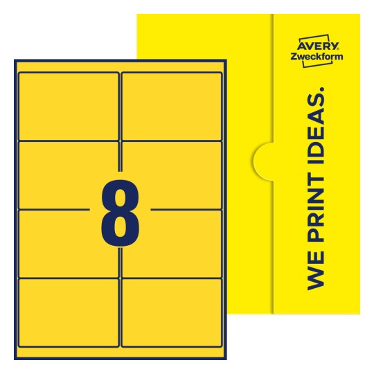8 stk. etiketter per ark - Firkantede etiketter, 99,1 x 67,7 mm
