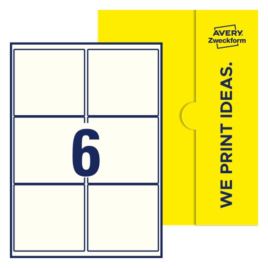 6 stk. etiketter per ark - Firkantede etiketter, 99,1 x 93,1 mm