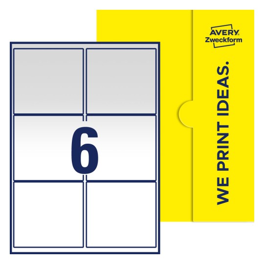 6 stk. etiketter per ark - Firkantede etiketter, 99,1 x 93,1 mm