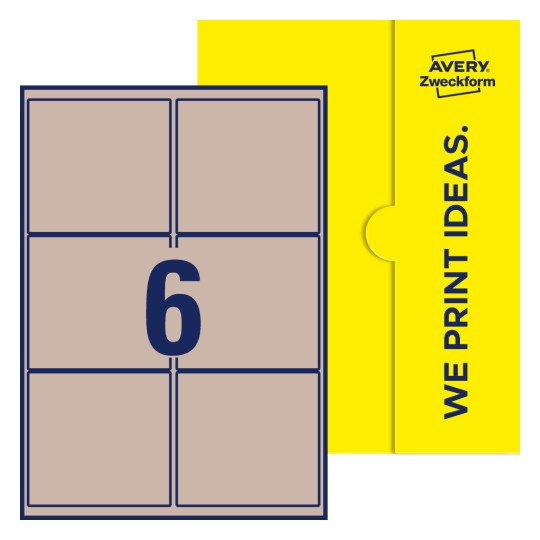 6 stk. etiketter per ark - Firkantede etiketter, 99,1 x 93,1 mm