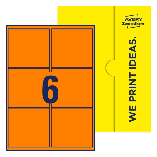 6 stk. etiketter per ark - Firkantede etiketter, 99,1 x 93,1 mm