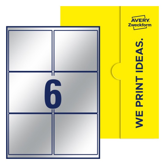 6 stk. etiketter per ark - Firkantede etiketter, 99,1 x 93,1 mm