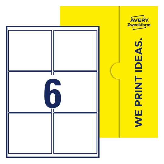 6 stk. etiketter per ark - Firkantede etiketter, 99,1 x 93,1 mm