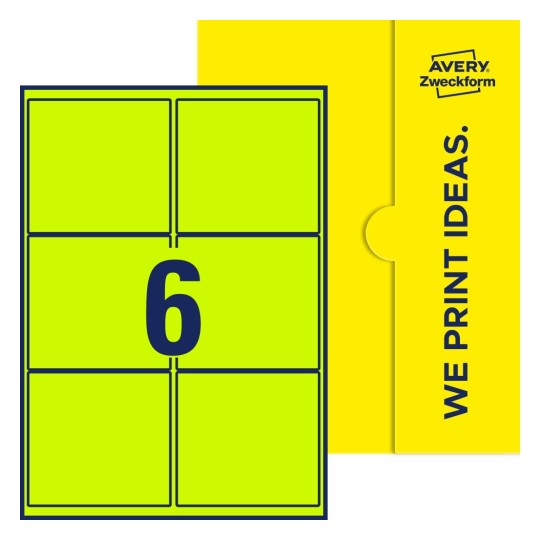 6 stk. etiketter per ark - Firkantede etiketter, 99,1 x 93,1 mm