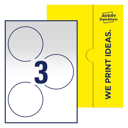 3 stk. etiketter per ark - Runde etiketter, Ø 100 mm