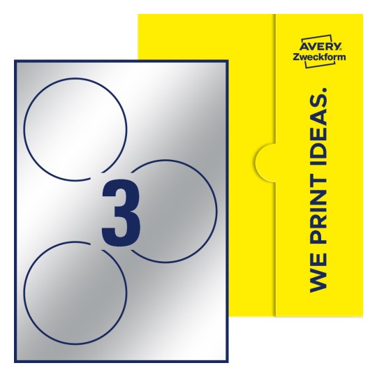3 stk. etiketter per ark - Runde etiketter, Ø 100 mm