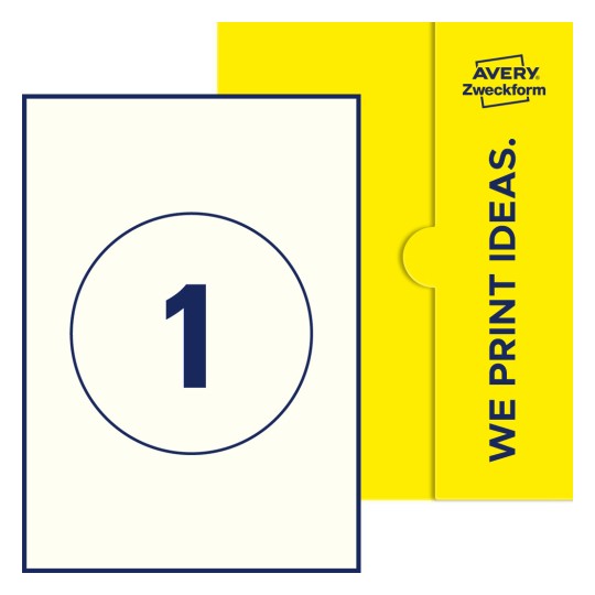 1 stk. etiketter per ark - Runde etiketter, Ø 150 mm
