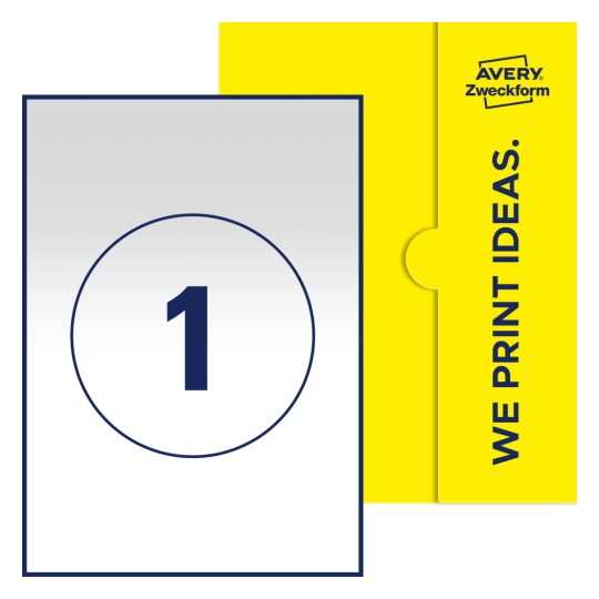 1 stk. etiketter per ark - Runde etiketter, Ø 150 mm