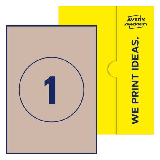1 stk. etiketter per ark - Runde etiketter, Ø 150 mm