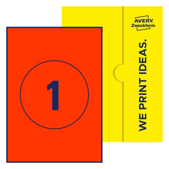 1 stk. etiketter per ark - Runde etiketter, Ø 150 mm