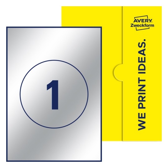 1 stk. etiketter per ark - Runde etiketter, Ø 150 mm
