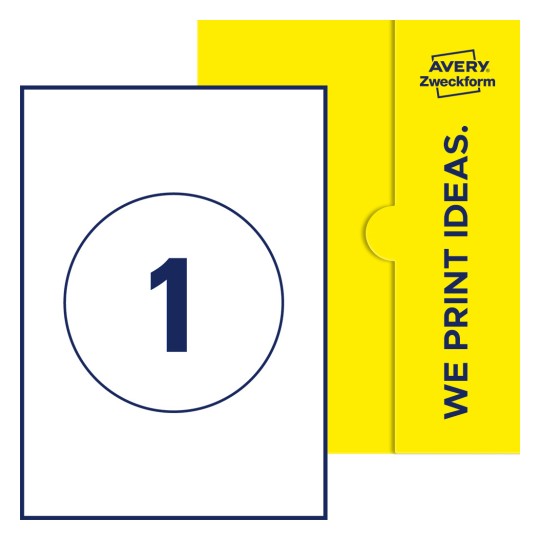 1 stk. etiketter per ark - Runde etiketter, Ø 150 mm