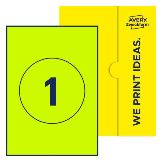 1 stk. etiketter per ark - Runde etiketter, Ø 150 mm