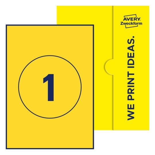 1 stk. etiketter per ark - Runde etiketter, Ø 150 mm