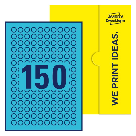 150 stk. etiketter per ark - Runde etiketter, Ø 15 mm