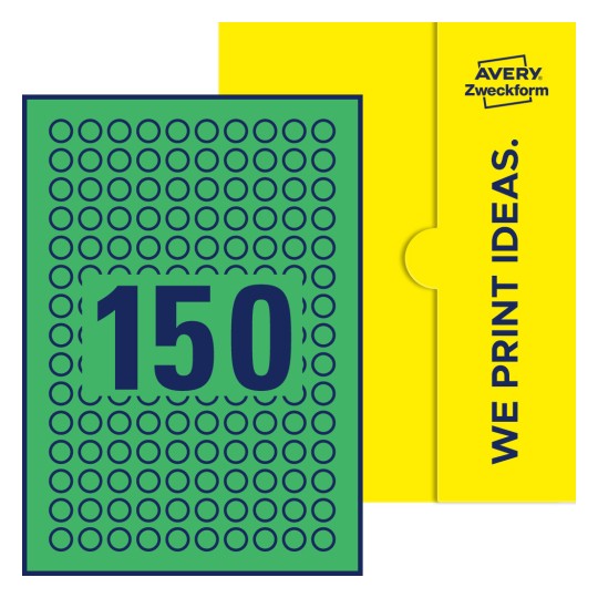 150 stk. etiketter per ark - Runde etiketter, Ø 15 mm