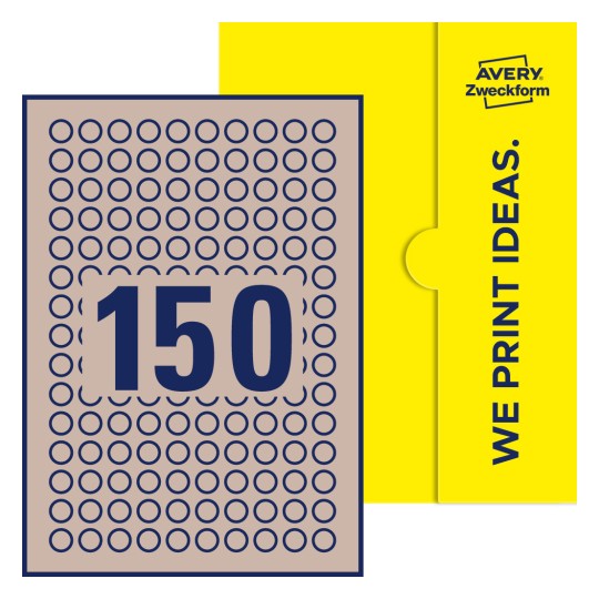 150 stk. etiketter per ark - Runde etiketter, Ø 15 mm
