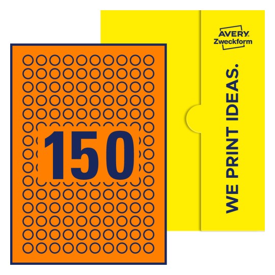 150 stk. etiketter per ark - Runde etiketter, Ø 15 mm