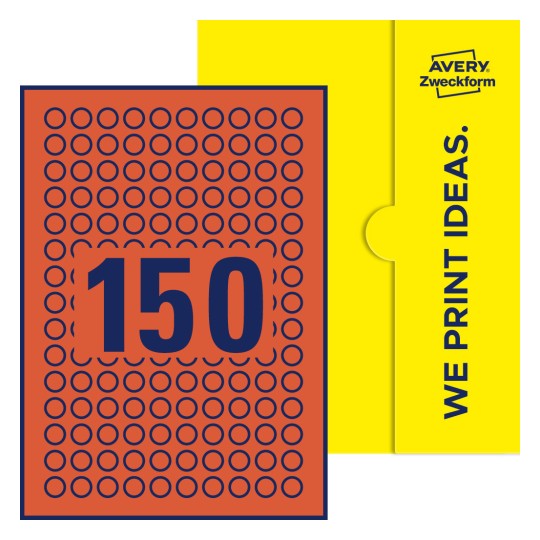 150 stk. etiketter per ark - Runde etiketter, Ø 15 mm