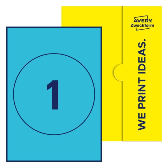 1 stk. etiketter per ark - Runde etiketter, Ø 180 mm