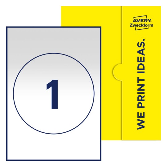 1 stk. etiketter per ark - Runde etiketter, Ø 180 mm