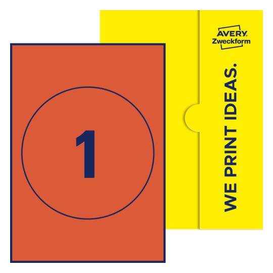 1 stk. etiketter per ark - Runde etiketter, Ø 180 mm
