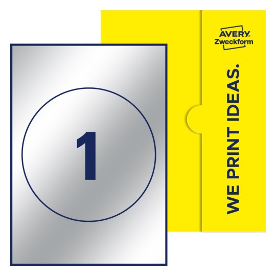 1 stk. etiketter per ark - Runde etiketter, Ø 180 mm