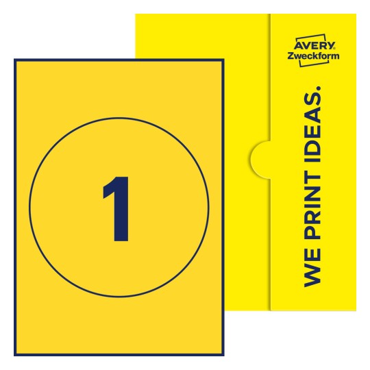 1 stk. etiketter per ark - Runde etiketter, Ø 180 mm