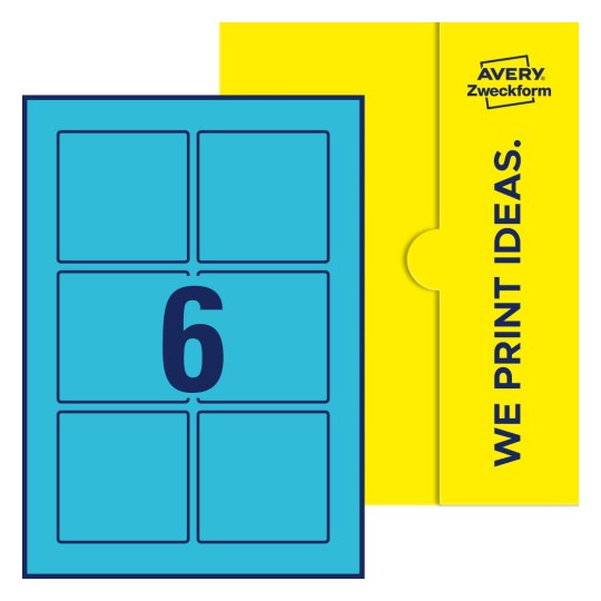 6 stk. etiketter per ark - Kvadratiske etiketter, 80 x 80 mm