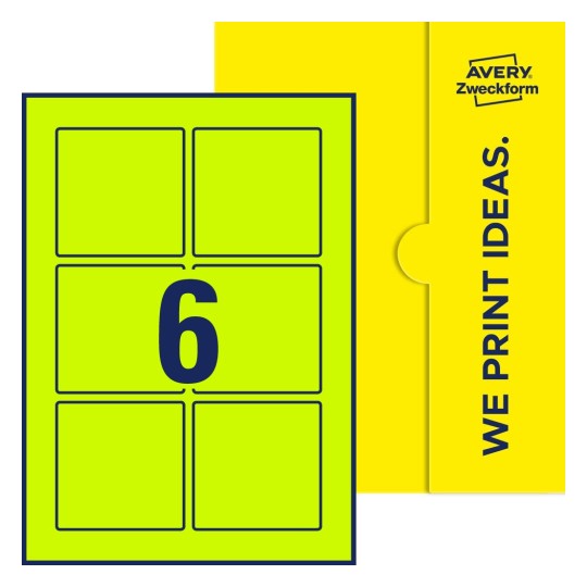6 stk. etiketter per ark - Kvadratiske etiketter, 80 x 80 mm