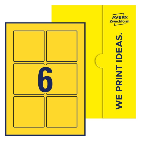 6 stk. etiketter per ark - Kvadratiske etiketter, 80 x 80 mm