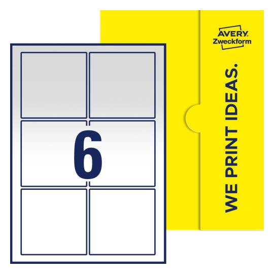 6 stk. etiketter per ark - Kvadratiske etiketter, 90 x 90 mm