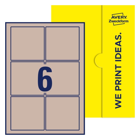 6 stk. etiketter per ark - Kvadratiske etiketter, 90 x 90 mm