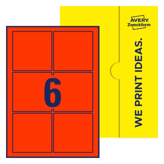 6 stk. etiketter per ark - Kvadratiske etiketter, 90 x 90 mm
