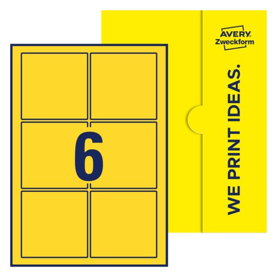 6 stk. etiketter per ark - Kvadratiske etiketter, 90 x 90 mm