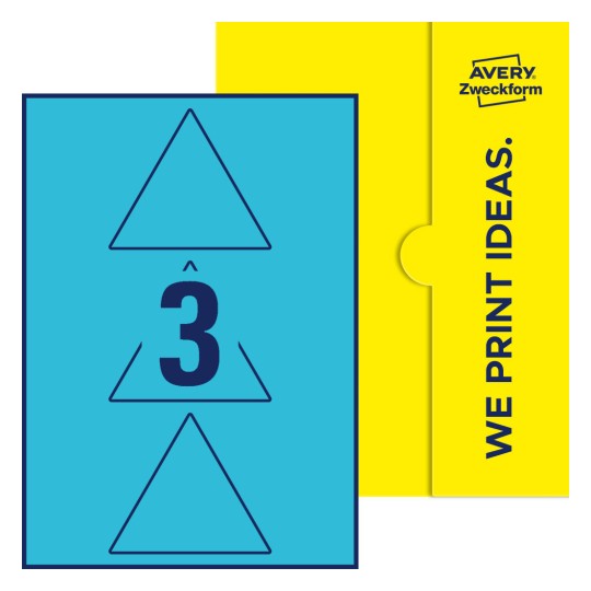 3 stk. etiketter per ark - Trekantede etiketter, 100 mm