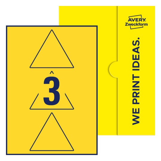 3 stk. etiketter per ark - Trekantede etiketter, 100 mm