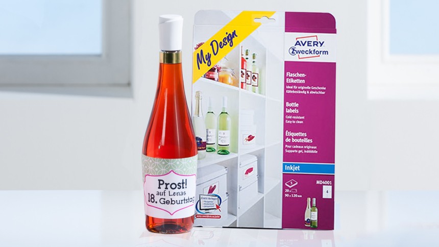 Avery flaskeetiketter - skriv ut dine egne unike flaskeetiketter