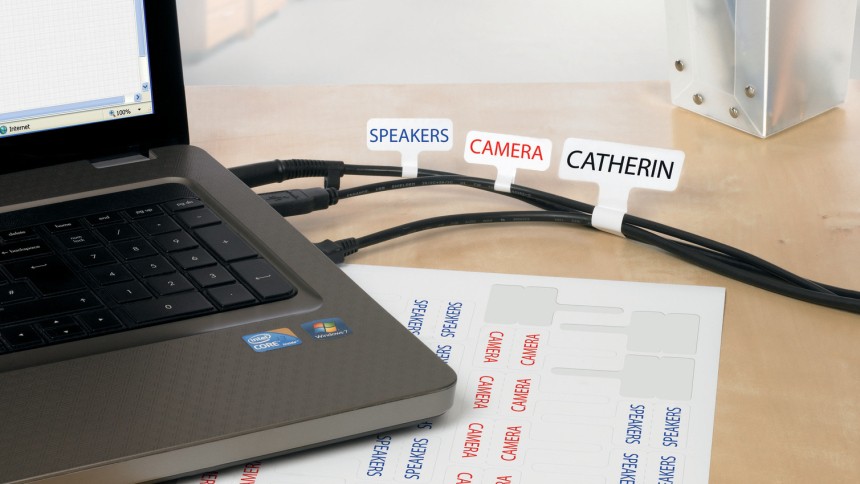Avery-etiketter til ledninger og kabler - merk kabler og ledninger for lettere identifikasjon