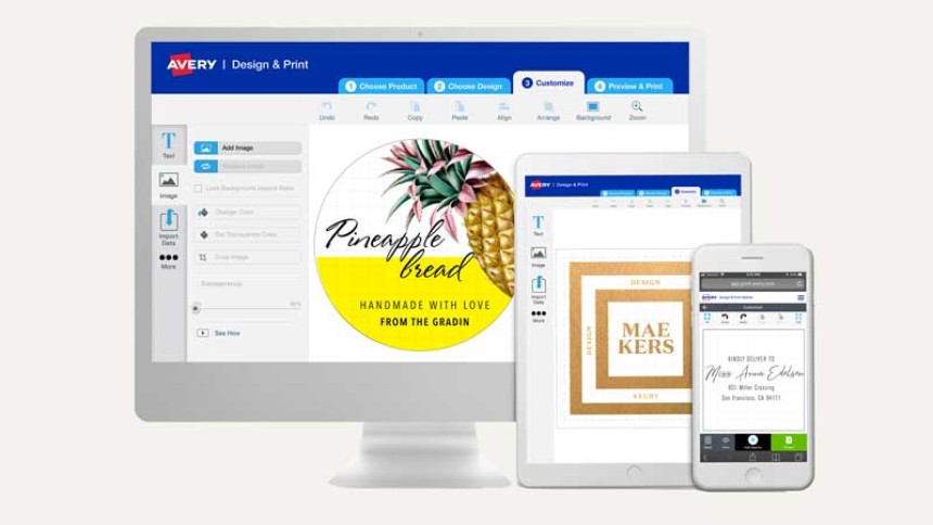 Avery Design & Print-sjablonger