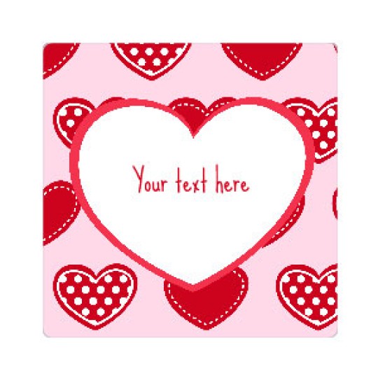 Avery mal Valentine Kvadratisk Hearts