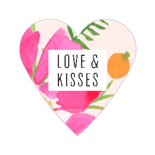 Avery Skabelon Valentine hjerte Love and Kisses