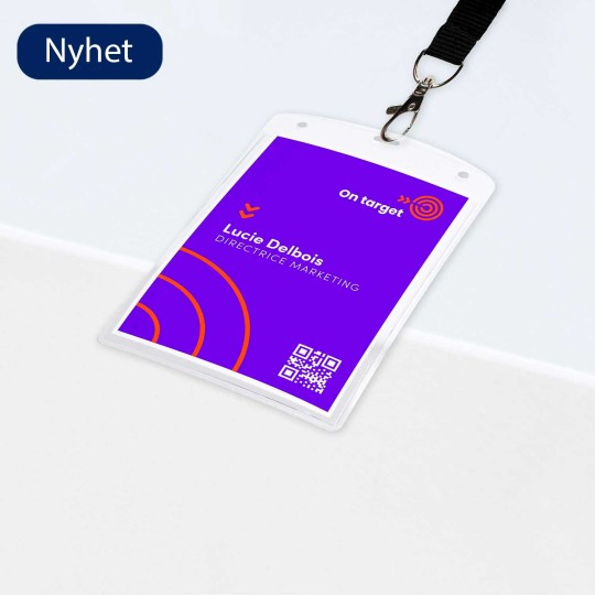 Nyhet: Navneskilt og navnekort med nøkkelbånd til eventer og messer
